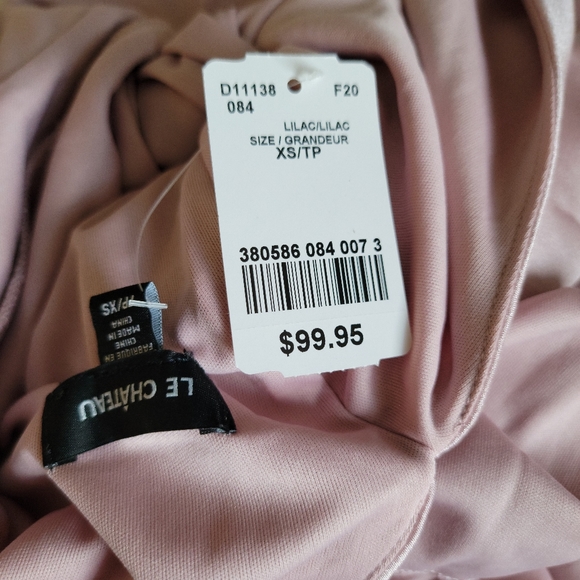 Le Chateau Lilac Satin V Neck Cocktail Dress - Picture 4 of 4